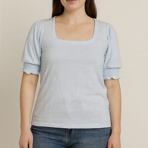 🩵NWT Womens Light Blue Short Sleeve Blouse